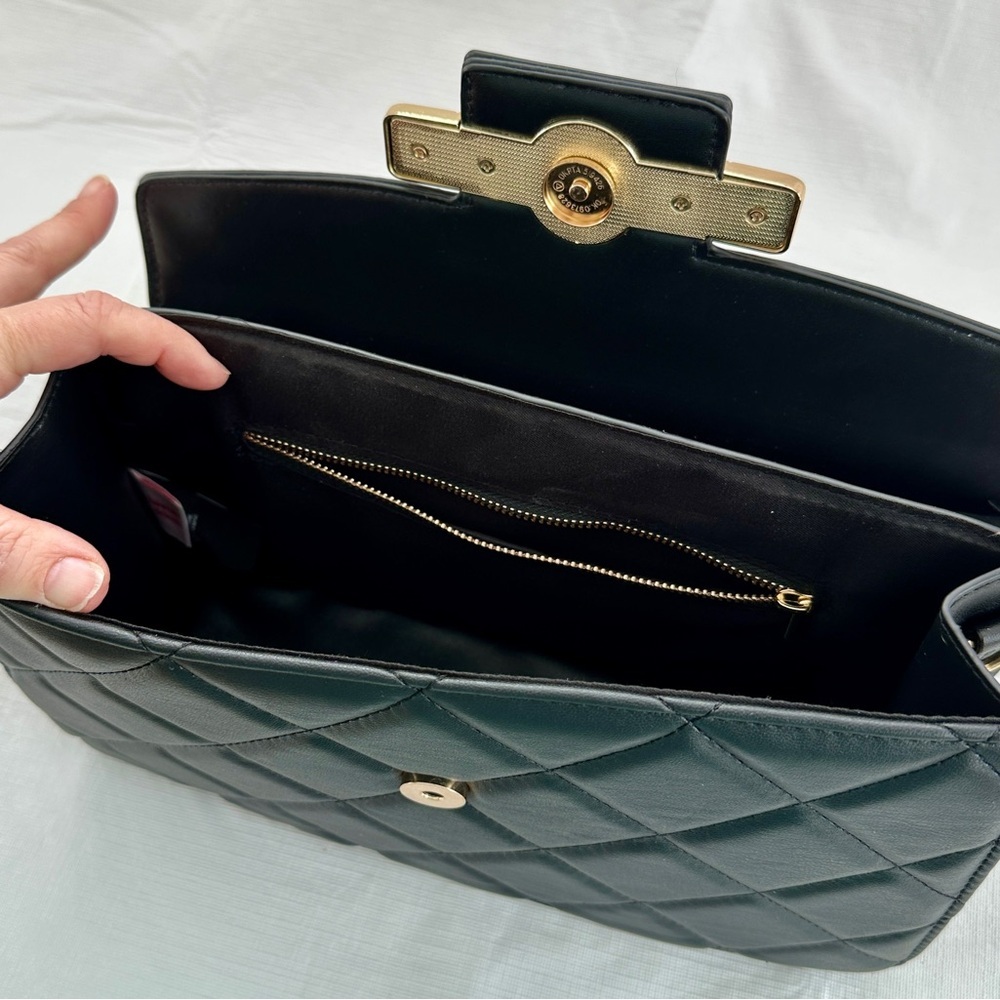 Valentino Orlandi Black Quilted Satchel - Picture 3 of 3